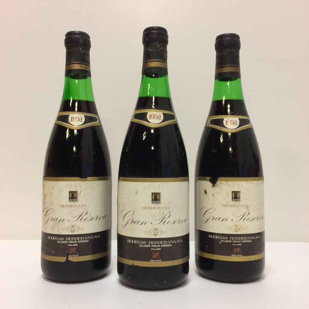 1952 Bodegas Berberana - Ριόχα Gran Reserva - 3 Bottles (0.75L) #1.0