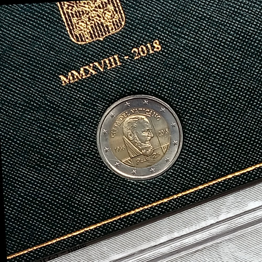 Βατικάνο. 2 Euro 2016/2018. 2 Monete Commemorative in folder originale  (χωρίς τιμή ασφαλείας) #4.3