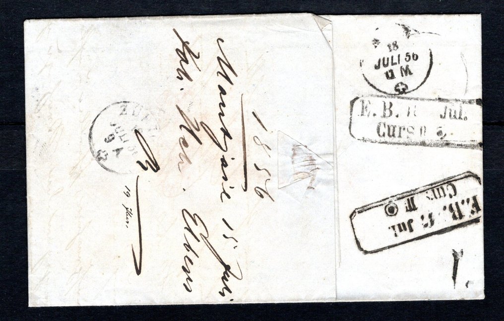 Preussen 1850 - "963" nebst Ra2 "Montjoie" auf Brief nach Zürich - Michel 2a, 4a #1.0