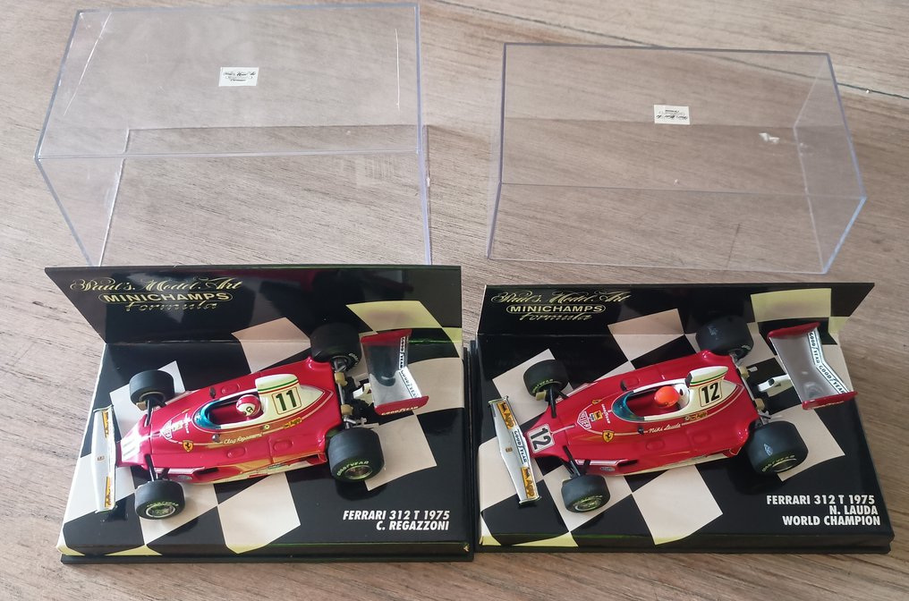 MiniChamps 1:43 - Model kit (2) - Ferrari F1 312 T - 1975 - Clay Regazzoni - Niki Lauda #1.0