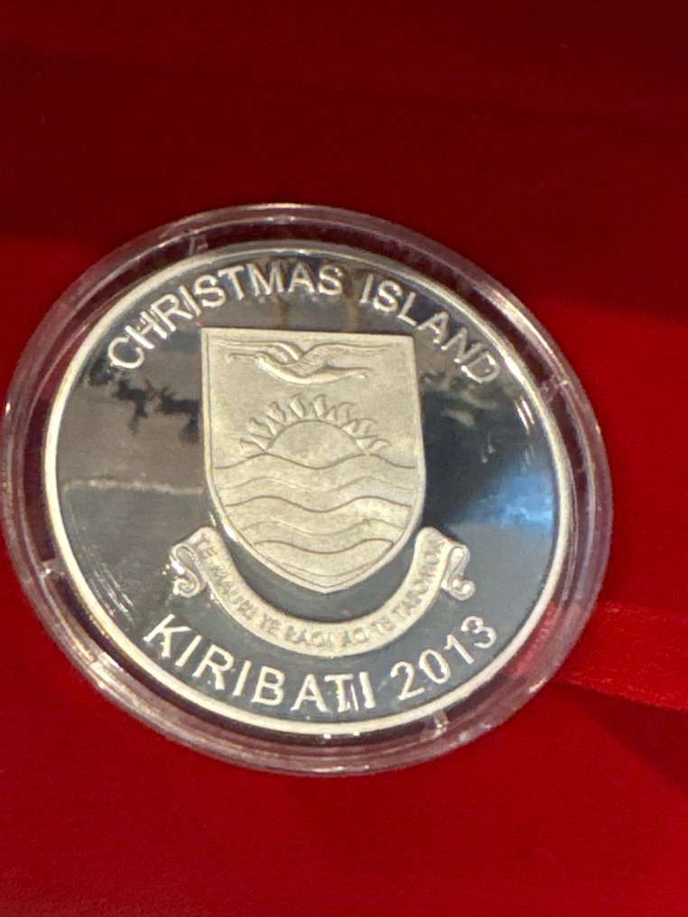 Kiribati. 5 Dollars 2013 'Rudolph the Rednosed Reindeer' w. red ruby - 20g (.925) mit CoA und BOX (No Reserve Price) #2.1