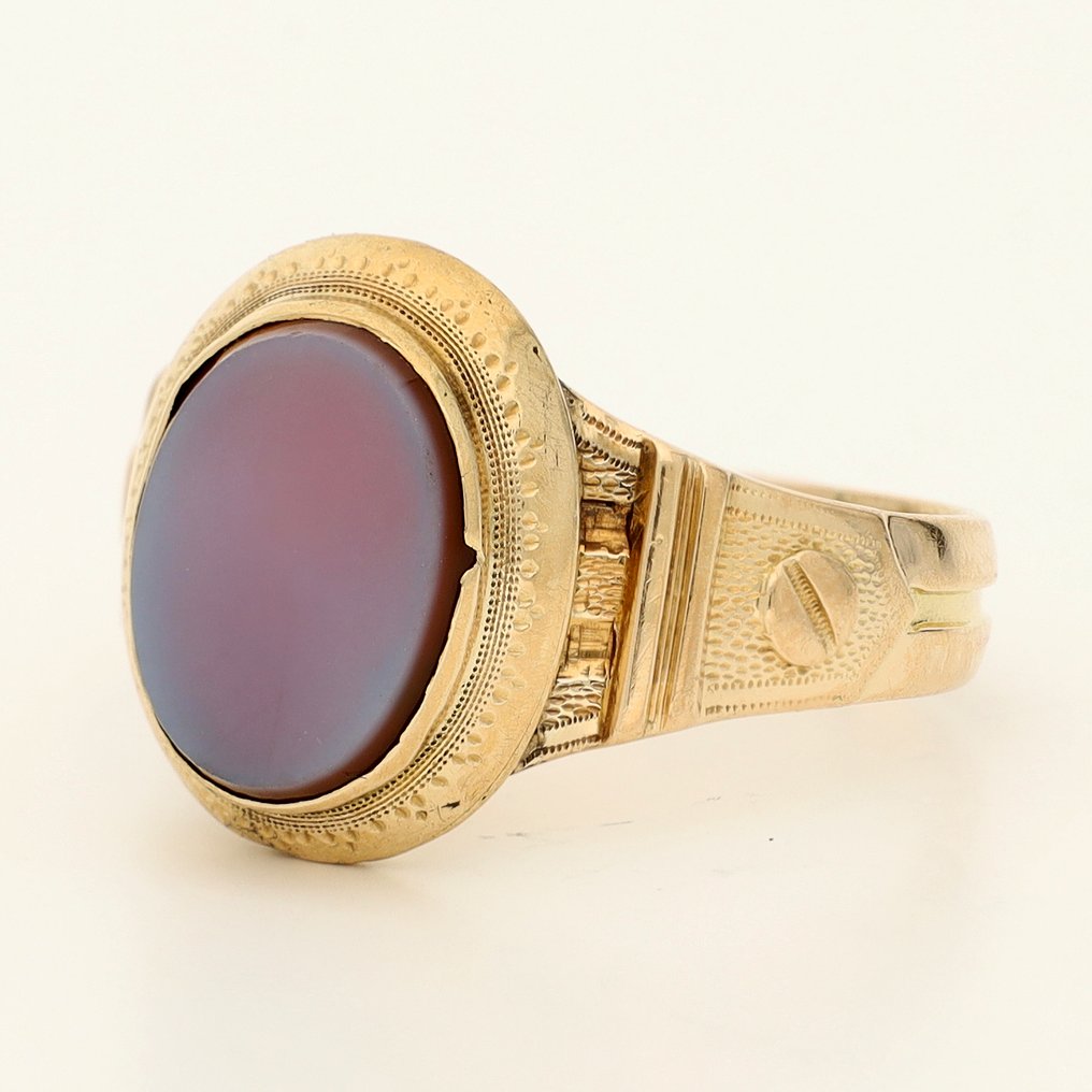 Gyűrű - 18 kt. Sárga arany - Agaat #1.0