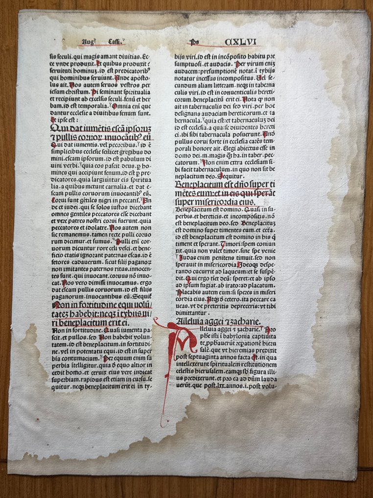 Johann Sensenschmidt und Andreas Frisner Nürnberg am 12. Februar 1478 - 4 Blätter Inkunabel Petri Lombardi glossa, Schöne Rubrizierung Seltener Druck + Pergamentfragment - 1478 #1.0