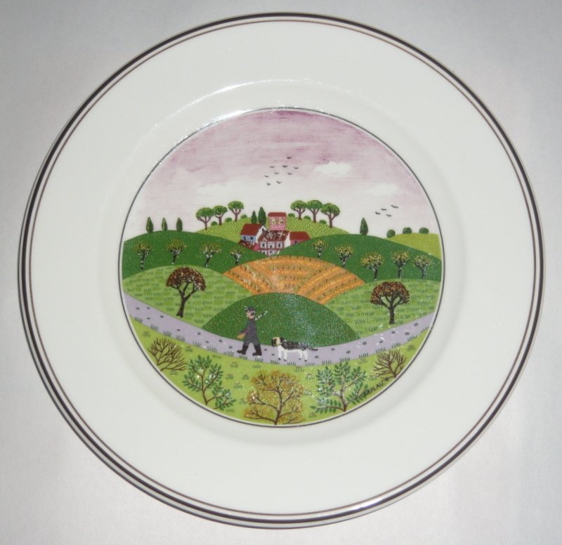 Villeroy & Boch - Gérard Laplau (1938 - 2009) - Plate (6) - Decor Naïf - Laplau - Earthenware #4.3