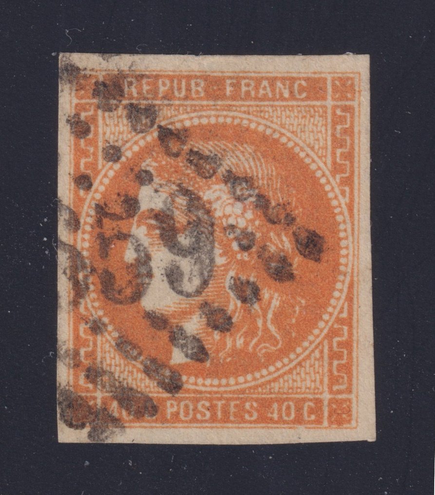 Francia 1870 - Emissione di Bordeaux N° 48, obliterato GC, firmato Calves e JF Brun - Yvert #1.0