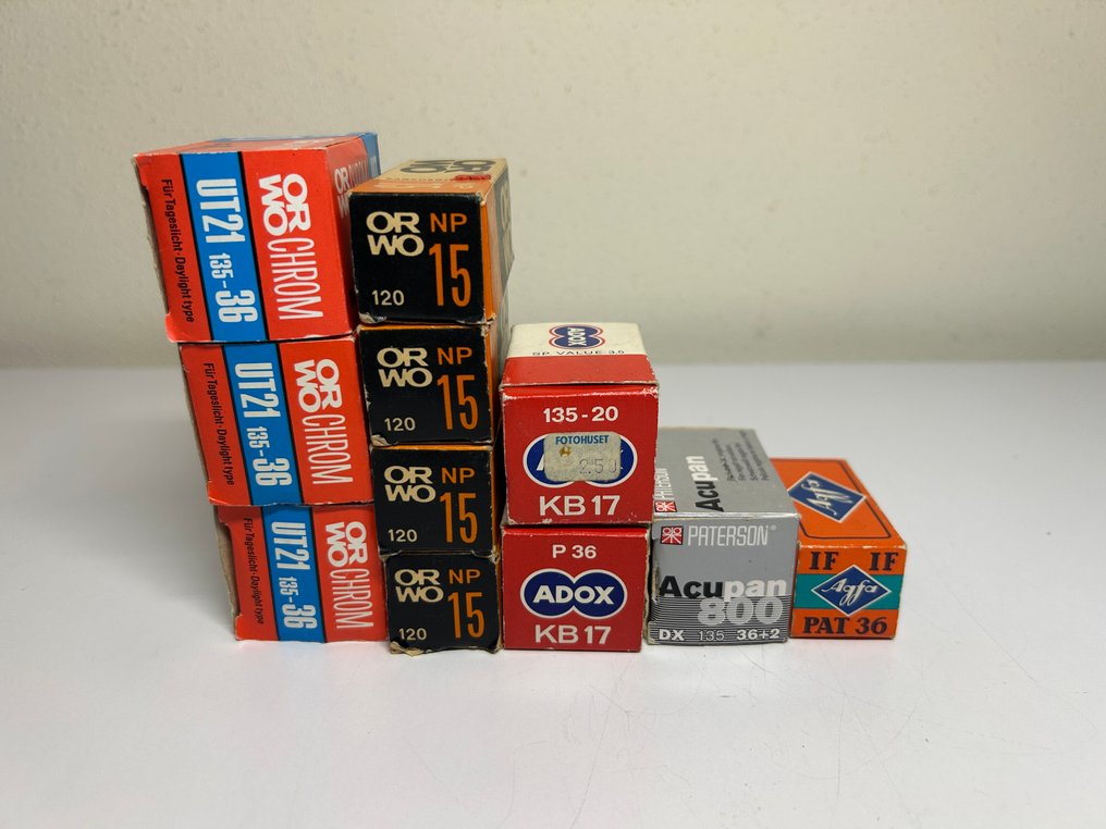 ORWO, ADOX, Agfa, Paterson 11 film rolls: NP 15 / UT21 / Acupan 800 / Isopan IF / KB17 | Unused film #3.2