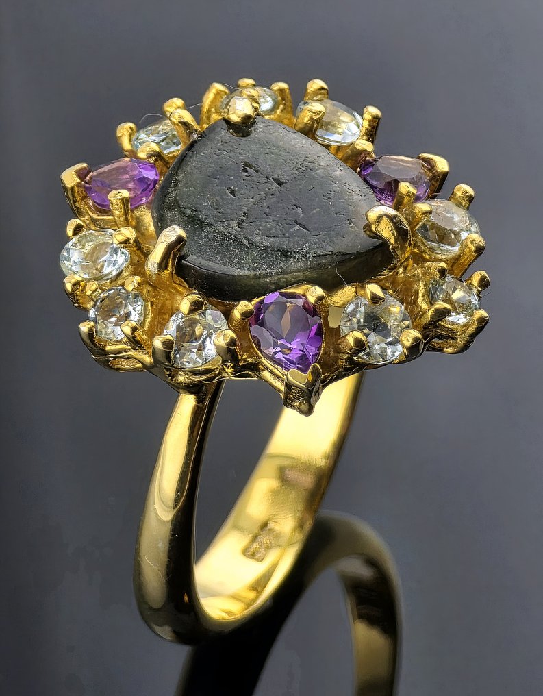 Turmalin - Srebro - Pierścionek - Color burst #2.1