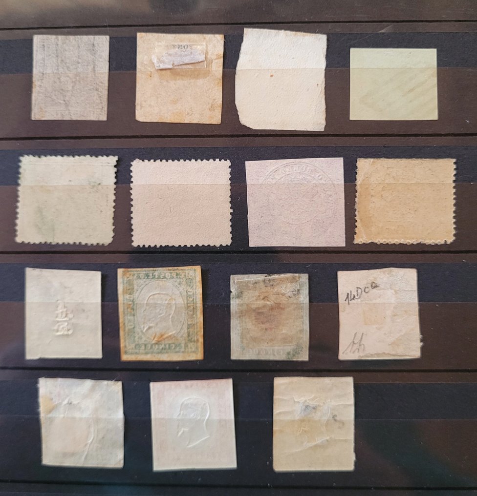 Italian Ancient States - Papal State 1858 - Lot of specimens from the Papal States, Naples, Neapolitan Provinces, Tuscany, and Sardinia. - Sassone #4.3