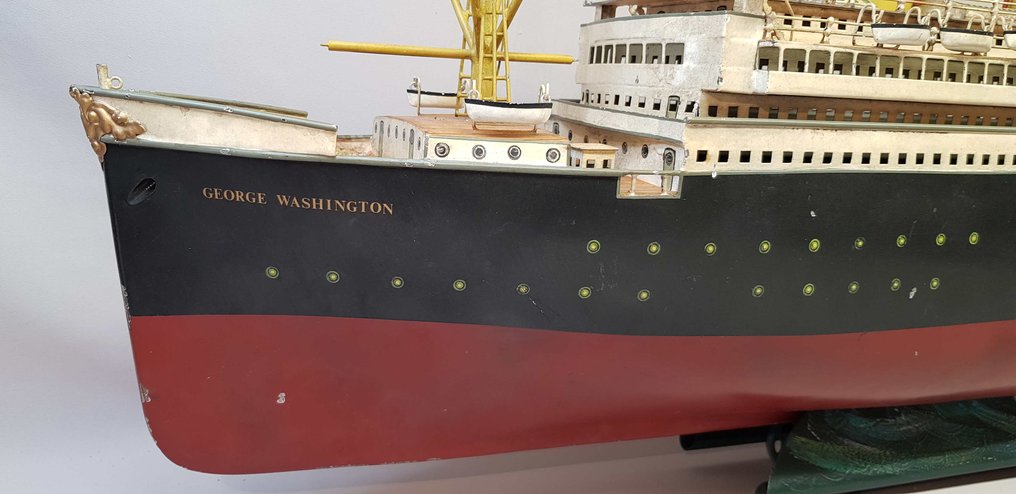 Märklin - 罕见且令人印象深刻的Märklin客运蒸汽船，配备发条机制——乔治·华盛顿 - 发条锡制玩具 - 1920-1929 - 德国 #3.2
