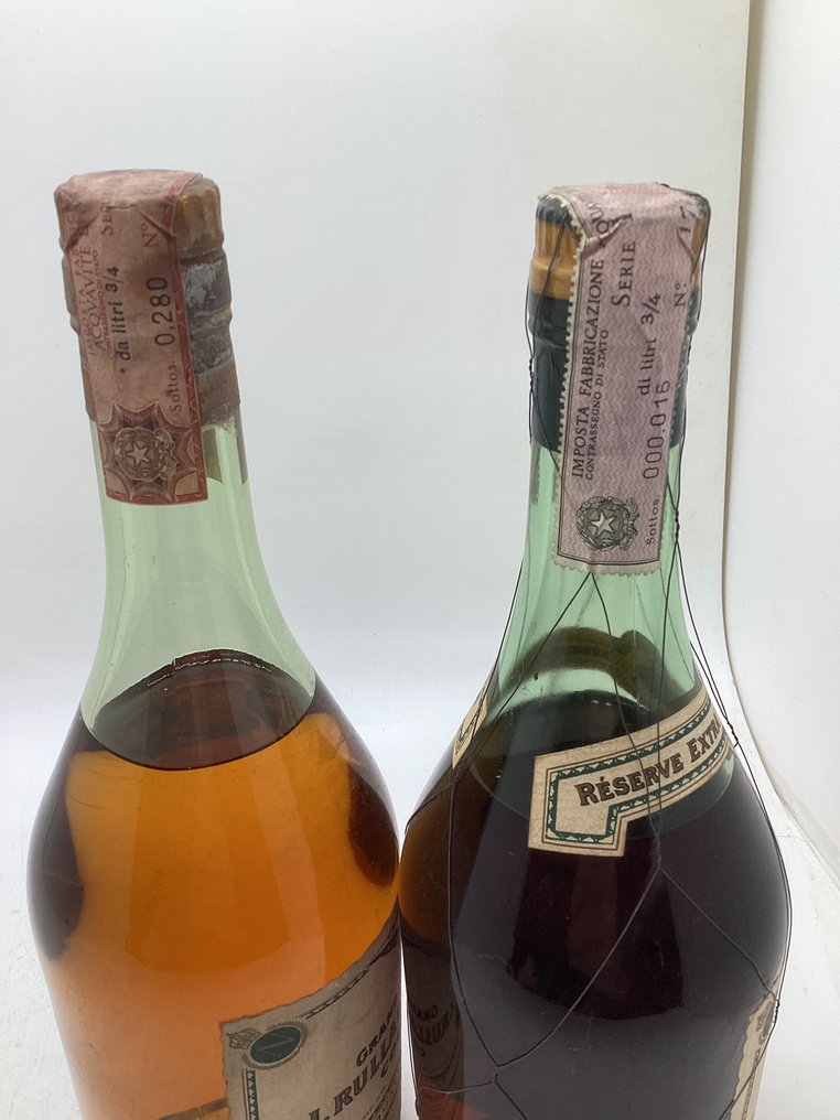 J. Rullaud-Larret - Réserve Extra Napoléon + Grand Cognac  - b. 1960s, 1950s - 73cl, 75cl - 2 bottles #2.1