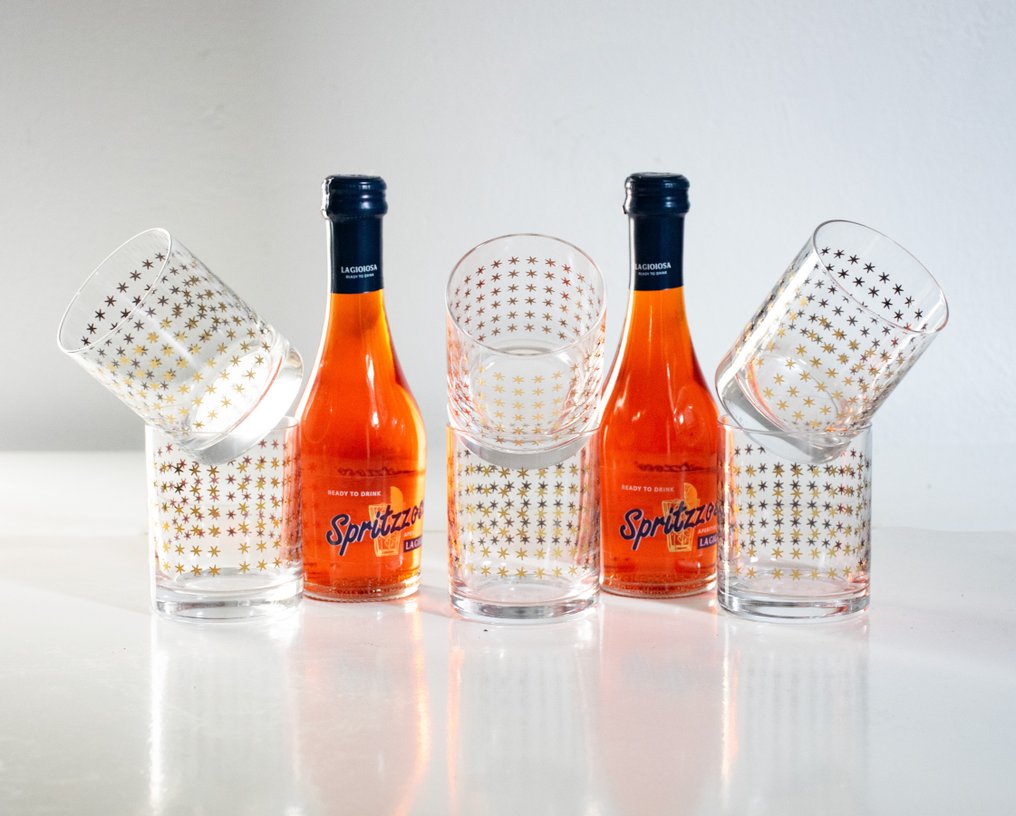 Carlo Moretti - Harry's Bar Party - 威士忌酒杯 (8) - 每件作品都刻有卡洛·莫雷蒂的签名 - 玻璃 - 免运费 €区域 #1.0