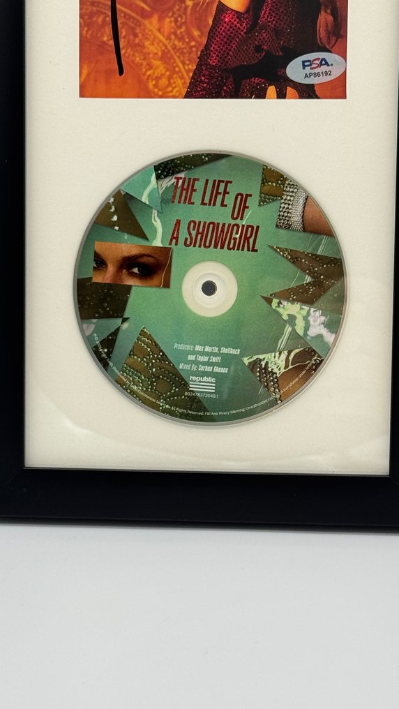 Taylor Swift - "The Life of a Showgirl" Autographed Display with PSA Certification #4.3