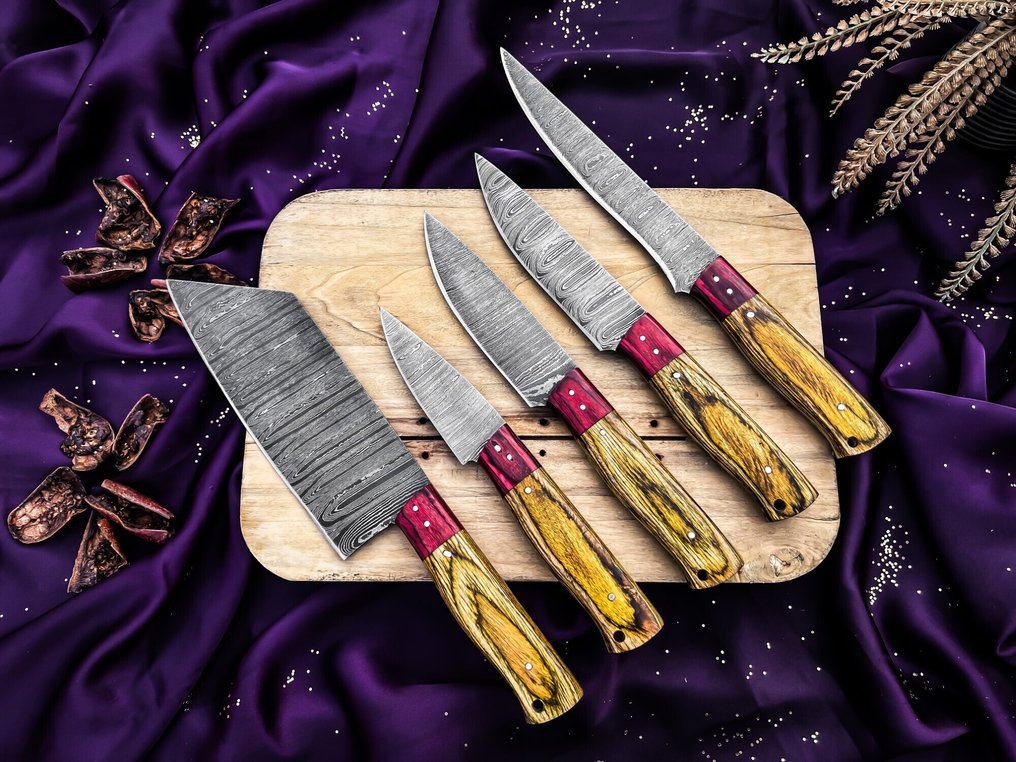 Black Smith HandFordged Chef knives set For Daily use Best For Outdoor and premium Quality table set - Μαχαίρι κουζίνας - Kitchen knife set - 1095 και 15N20 διπλωμένο ατσάλι - Ηνωμένο Βασίλειο - μαχαίρι κατασκήνωσης #4.3