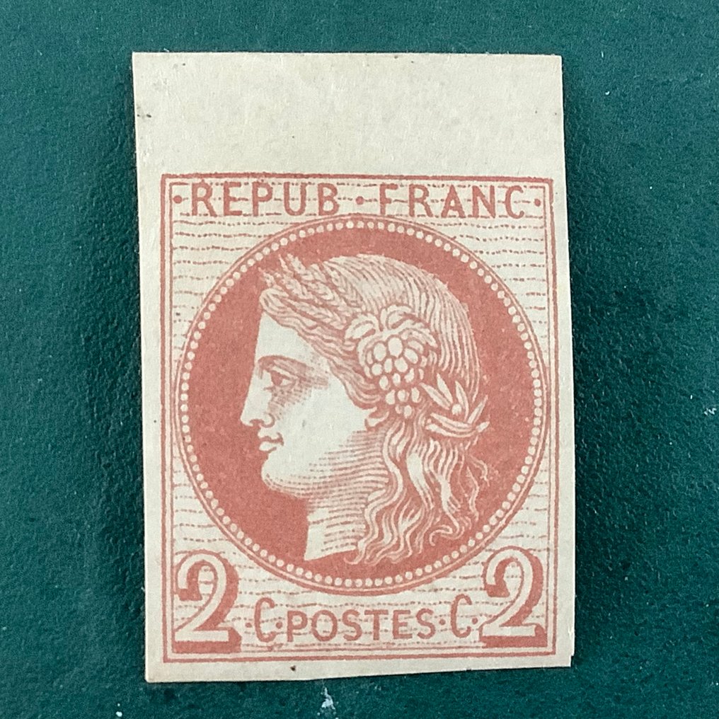 França 1872 - 2 cent Ceres ongetand met velrand - Yvert 51c #3.2