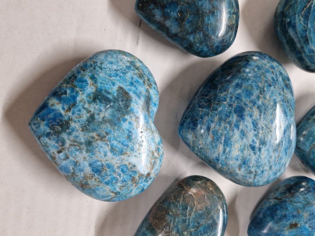 大批量蓝色磷灰石心形饰品，尺寸8.5-7厘米 心形- 1712 g #1.0