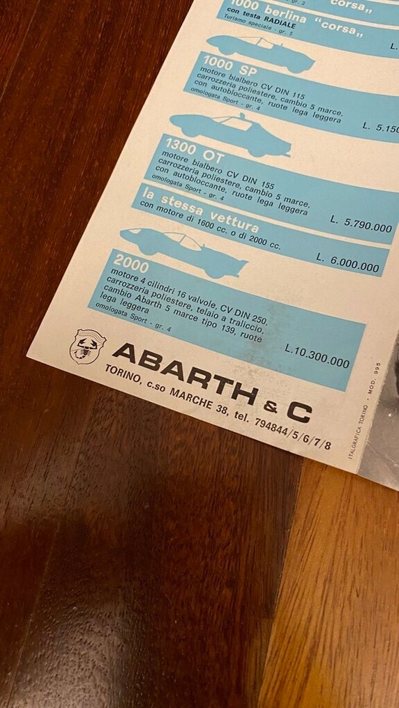 ABARTH & C ALL MODELS 1969 SALE FLYER - 小册子 - 1969 #3.2