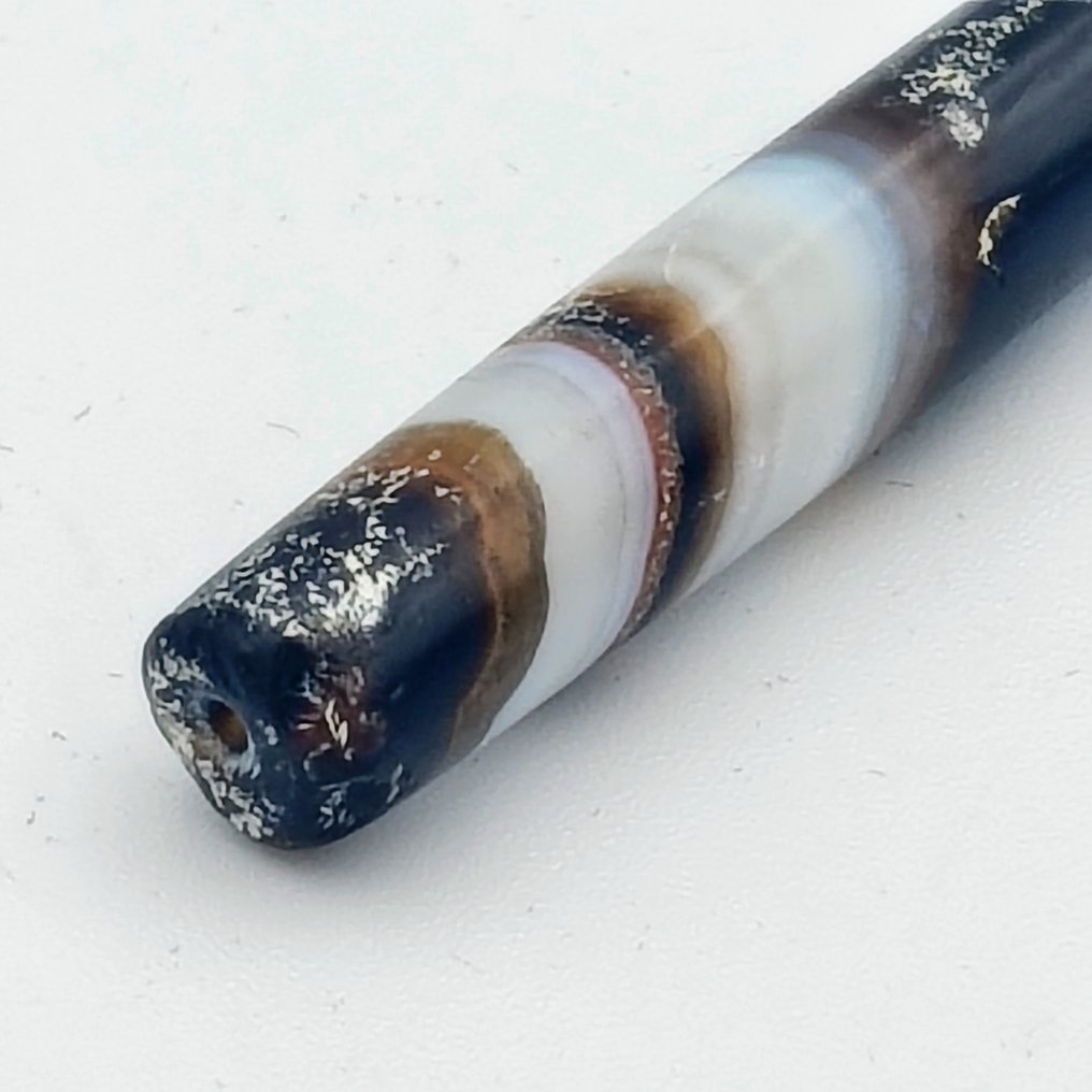 Δρόμος του Μεταξιού, Κεντρική Ασία Φυστικό ραβδωτό αχάτη Οβάλ Χάντρα Ταλισμαντικό Περισκεφάλαιο - 54 mm  (χωρίς τιμή ασφαλείας) #2.1