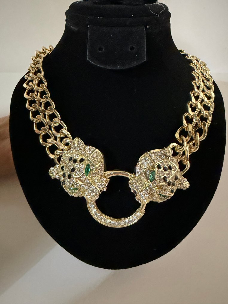 时尚镀金Cartier黑豹灵感项链 - 頸鏈 #1.0