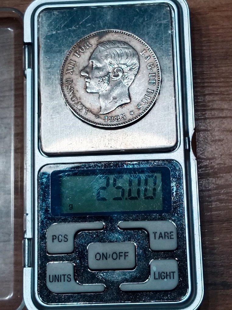 Spanien. Alfonso XII. 5 Pesetas 1885 (*18-85) MSM (Ingen mindstepris) #4.3