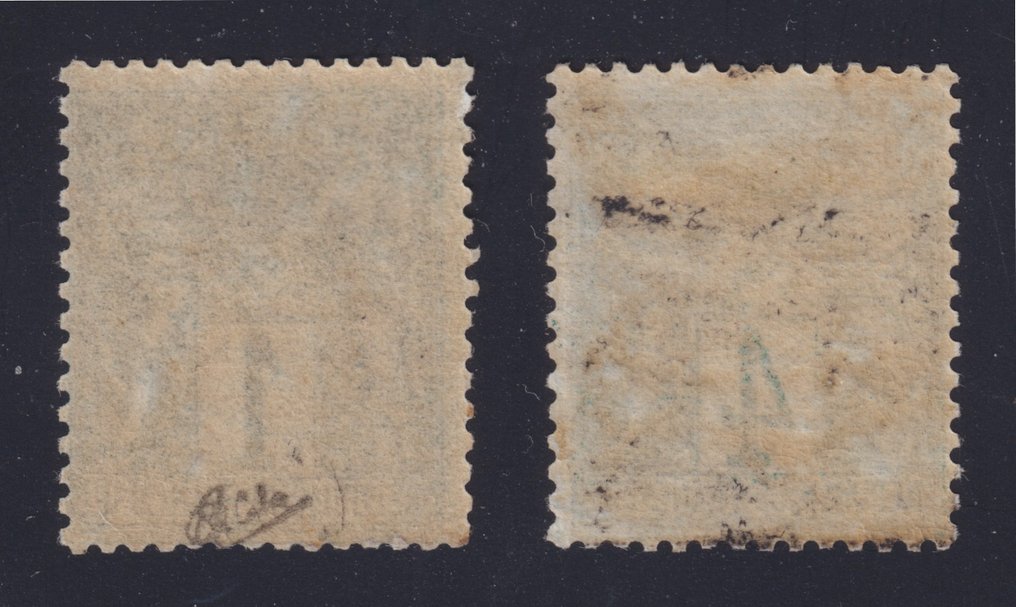 Frankrig 1876 - Vismænd "type I" nr. 61 og 63, perfekt stand, inklusive en signeret af Calves. Meget god - Yvert #1.0