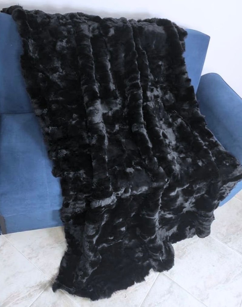 sort - pels - Tæppe - 220 cm - 110 cm - Rex Chinchilla #3.2