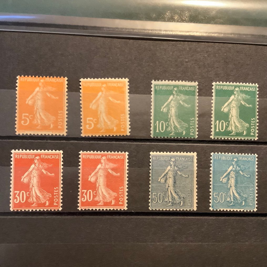 Franța 1921 - Emisie completă Semeuse cu nuanțe. - Yvert 158/161 #3.2