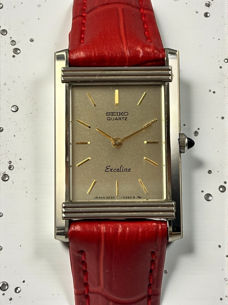 Seiko - Exceline - Tungsten Carbide - Vintage - Ultra Slim - Gold Dial - Nincs minimálár - 2E20-5200 - Női - 1990-1999 #1.0