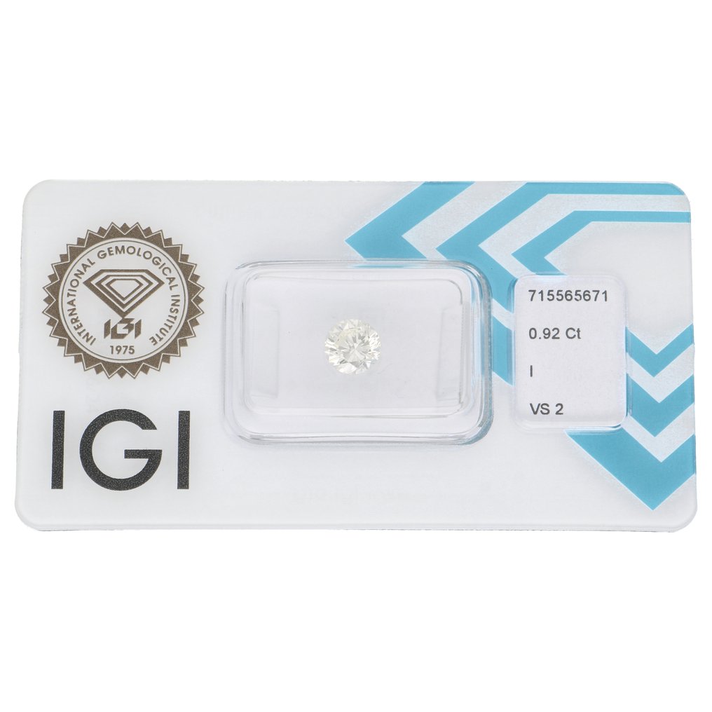 No Reserve Price - 1 pcs Diamond (Natural) - 0.92 ct - Round - I - VS2 - International Gemological Institute (IGI) #1.0
