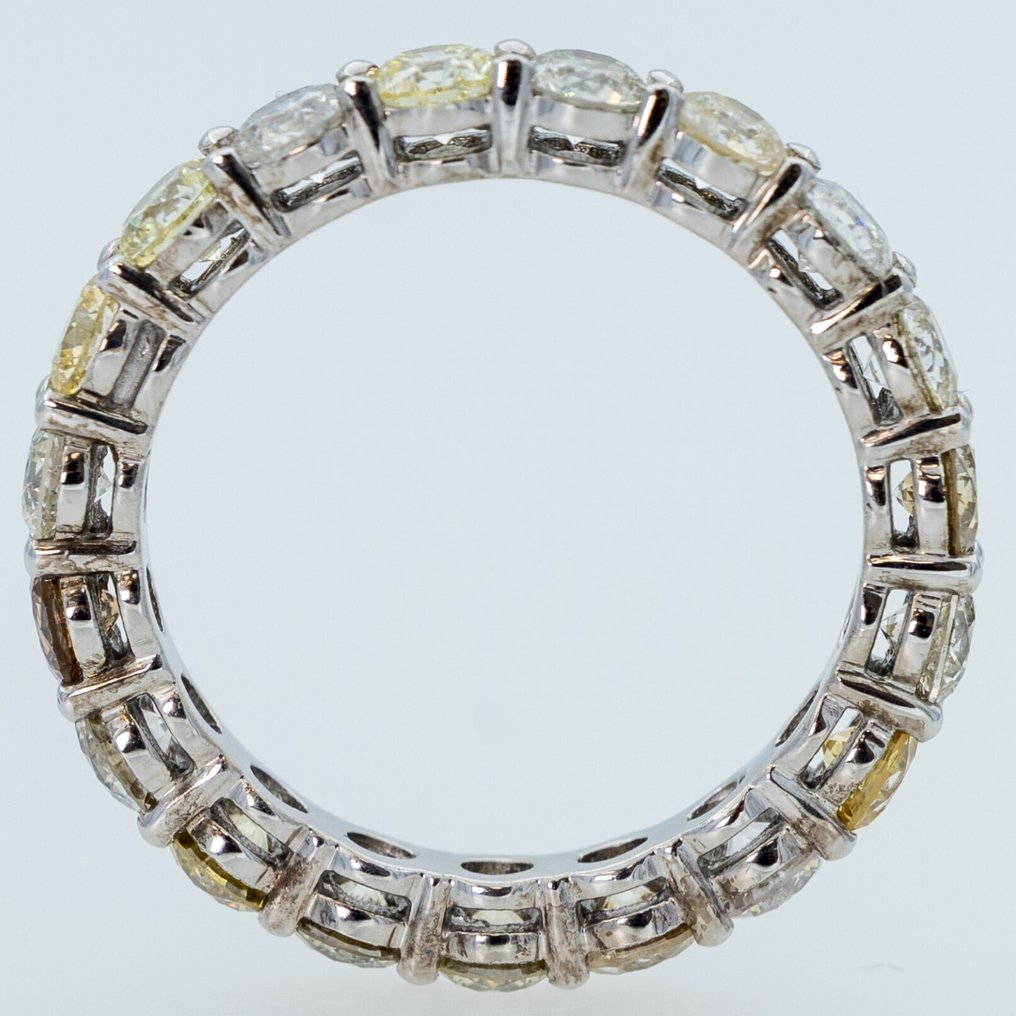 χωρίς τιμή ασφαλείας - Δαχτυλίδι - 14 καράτια Λευκός χρυσός - 3.26ct. tw. Διαμάντι (Φυσικού χρώματος) - ΙΓΙ #1.0