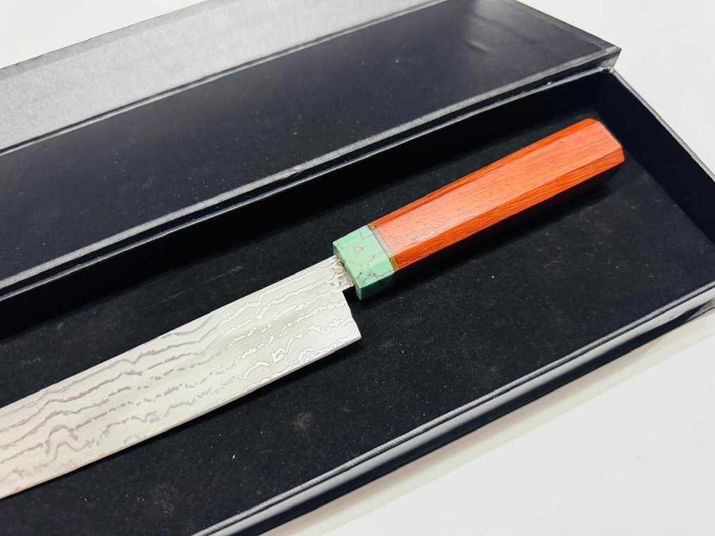 HexClad - 廚刀 - Carving knife -  日本切肉刀（025） - VG 10钢少钢环氧树脂天然木柄刀柄带盒子 - 日本 - 日本切肉刀 #3.2