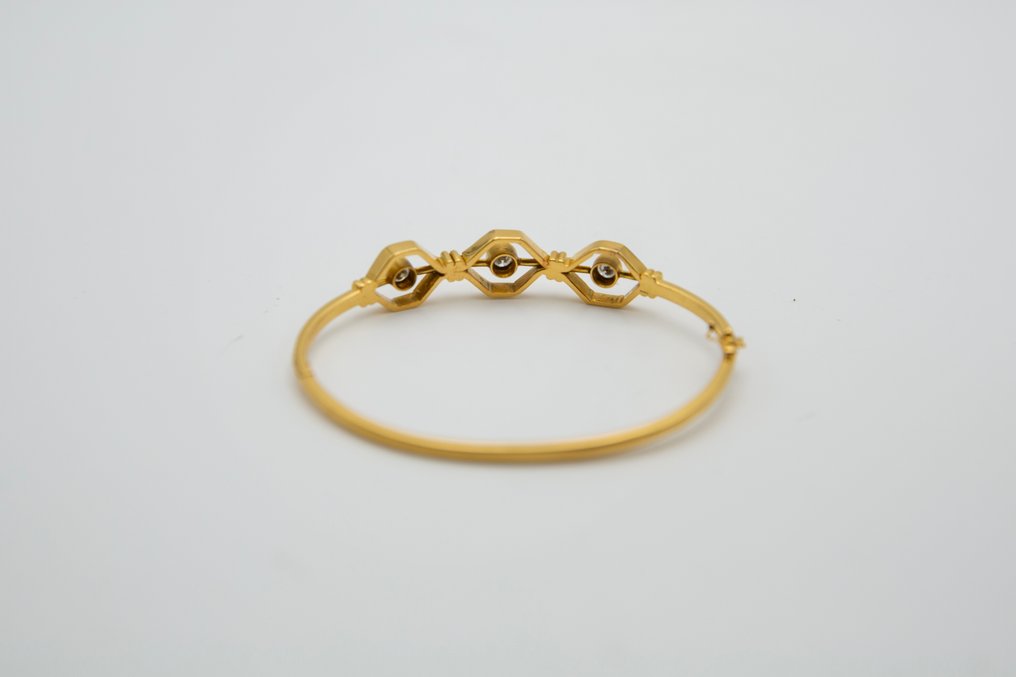 手鈪 - 18 克拉 黃金 鉆石 (天然) #3.2