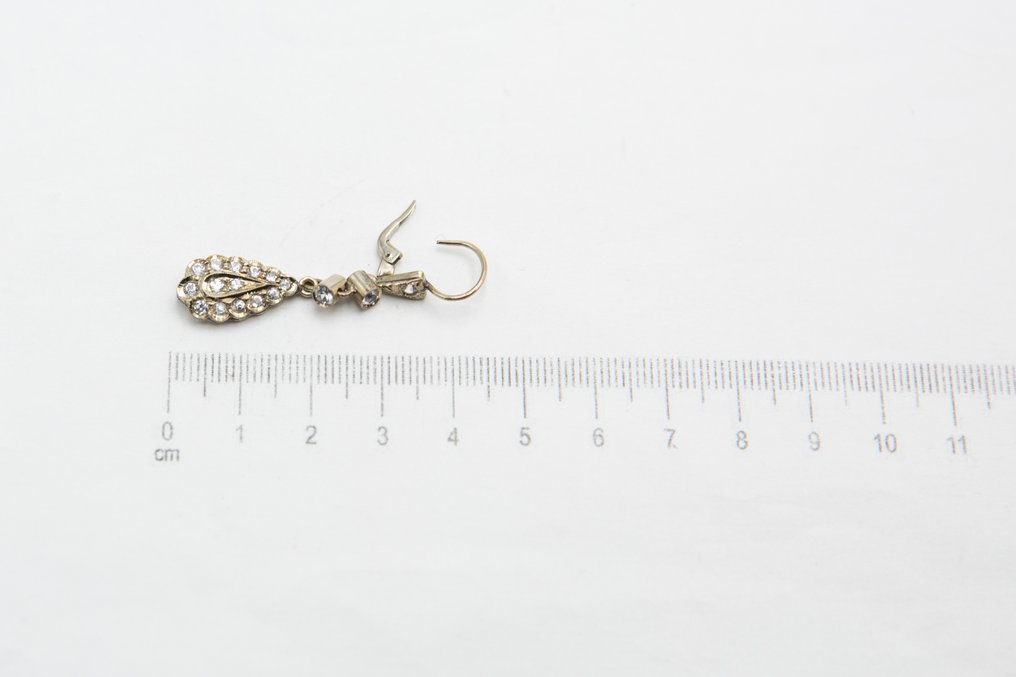 耳环 - 18K包金 白金 尖晶石 #2.1