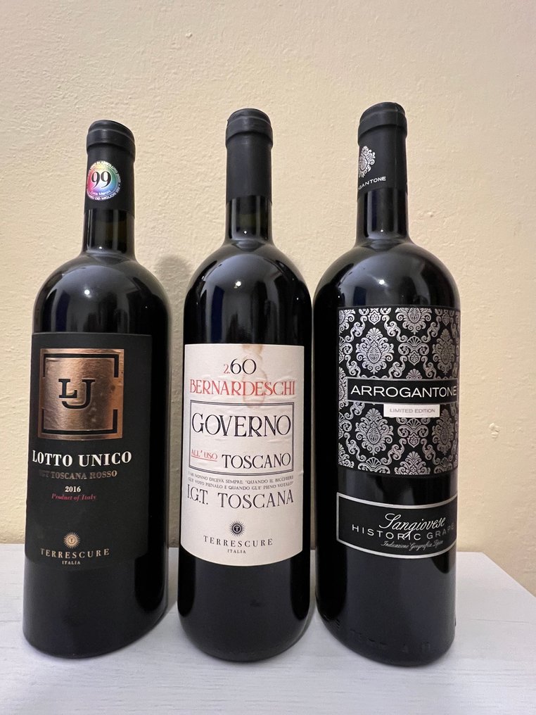 2016 Villa Trasqua Tranobili x2, Lotto Unico, 2017 Bernardeschi Governo & 2016 Arrogantone - Toscânia - 5 Garrafas (0,75 L) #3.2