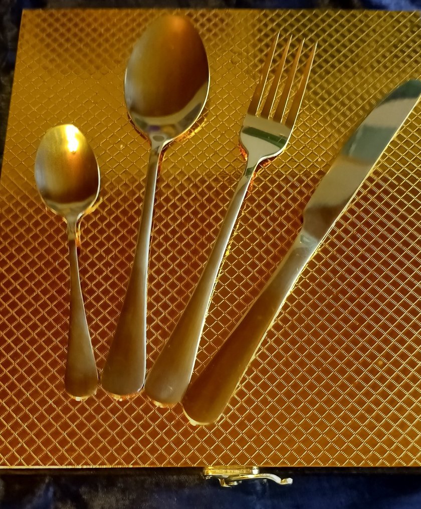 Festliches "Imperial M Design" Goldbesteck in goldener Schatulle, 4 Personen - Juego de cubiertos (16) - Oro de 24 kt #4.3