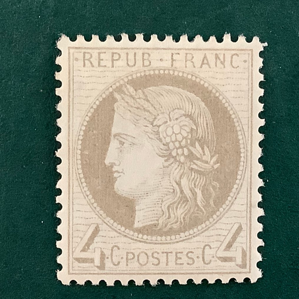 França 1872 - 4 cent Ceres obter - centragem perfeita. - Yvert 52 #3.2