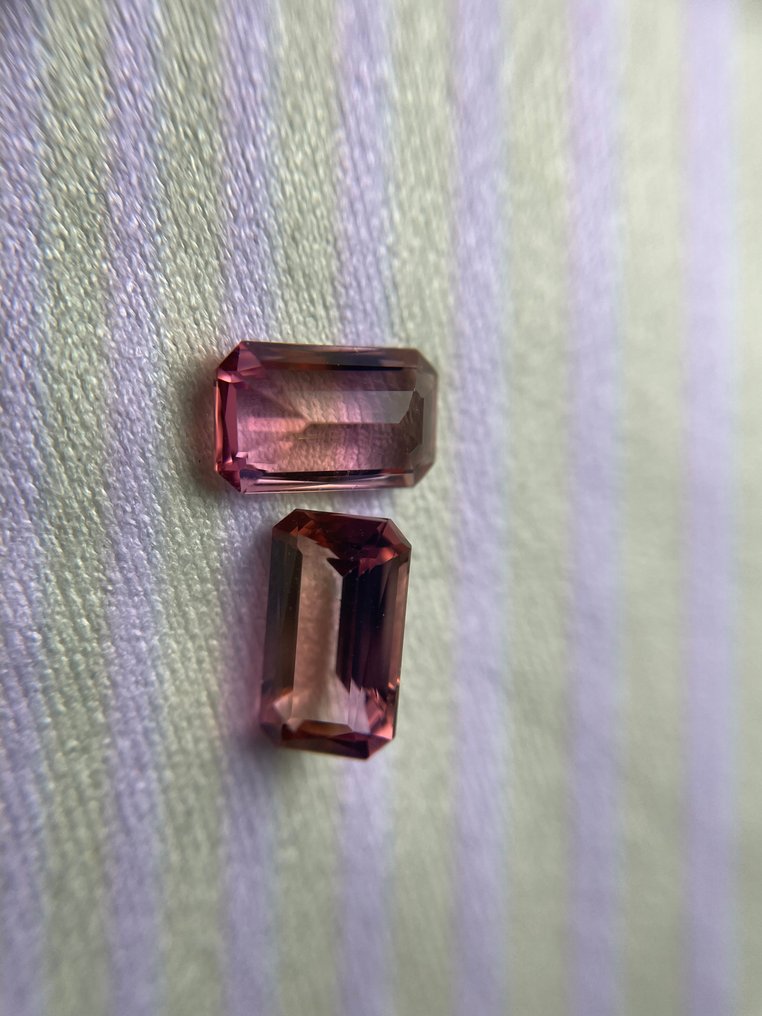 2 pcs  Πορτοκαλί, Ροζ Τουρμαλίνης  - 2.71 ct - Διεθνής Ένωση Έγχρωμων Πολύτιμων Λίθων (ICA GemLab) - Ταιριαστό ζευγάρι #3.2