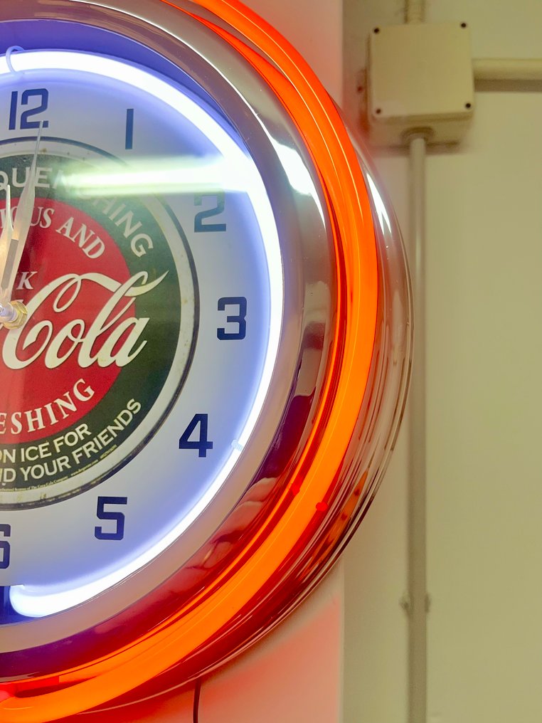 Ρολόι με neon CocaCola. - Φωτεινή πινακίδα νέον - Πλαστικό, Γυαλί #3.2