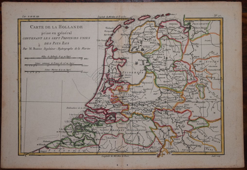Paesi Bassi - Paesi Bassi; Bonne - Carte de La Hollande.. - 1781-1800 #1.0