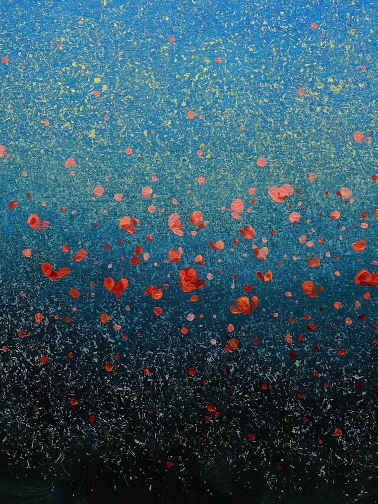 Parfen.D XL - NO RESERVE “Crimson Drift Over Teal” #4.3