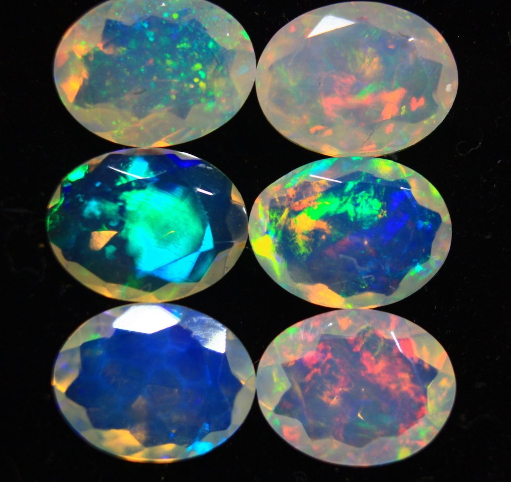 Utan reservationspris - 6 pcs  Vit Opal  - 6.09 ct - Masterstenar #1.0