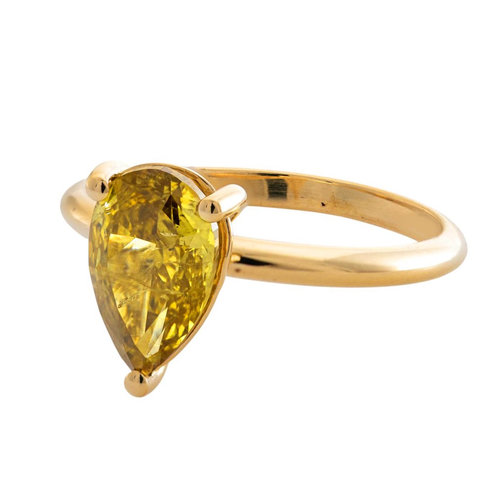 χωρίς τιμή ασφαλείας - Δαχτυλίδι - 14 καράτια Κίτρινο χρυσό - 2.09ct. tw. Κίτρινο Διαμάντι (Φυσικού χρώματος) #3.2