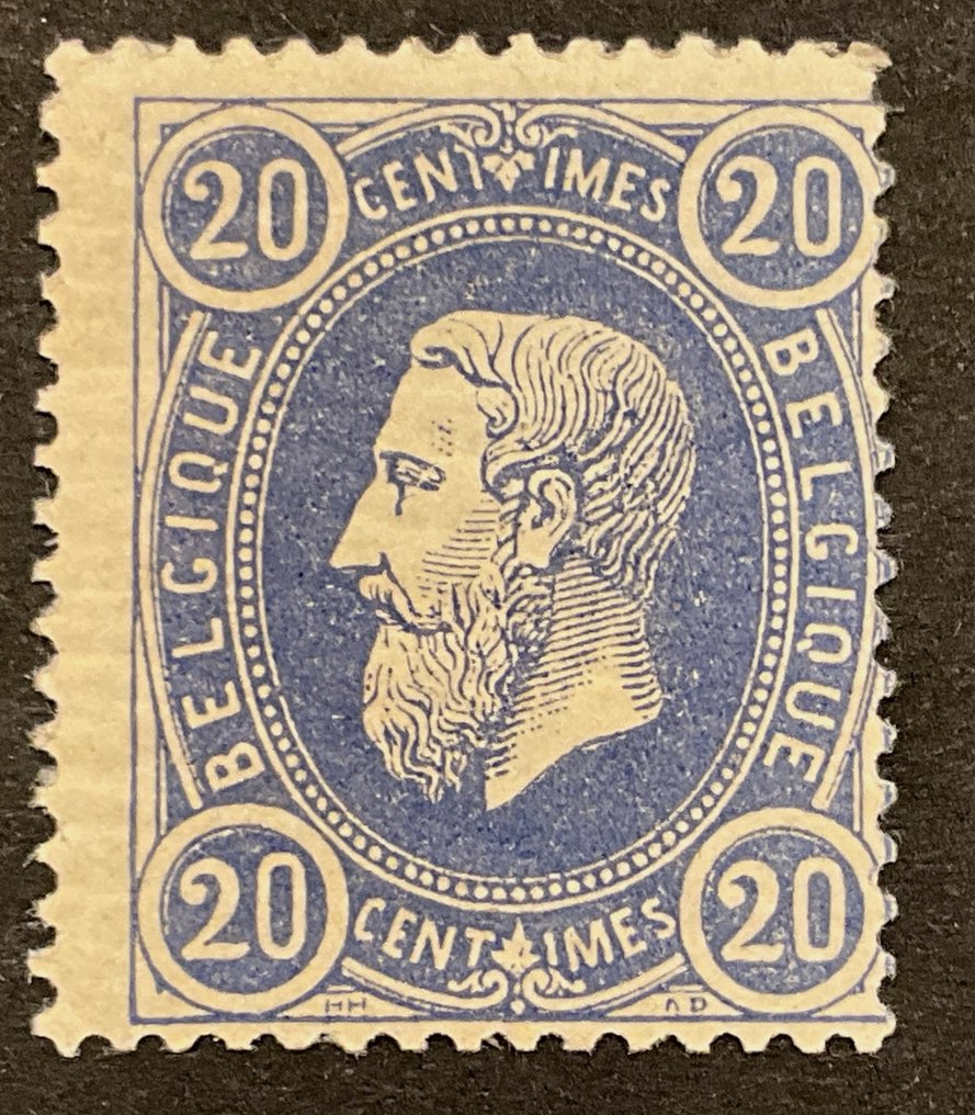 Belgium 1869/1883 - Portrait of Leopold II: 20c blue - unused - OBP/COB 31 #1.0