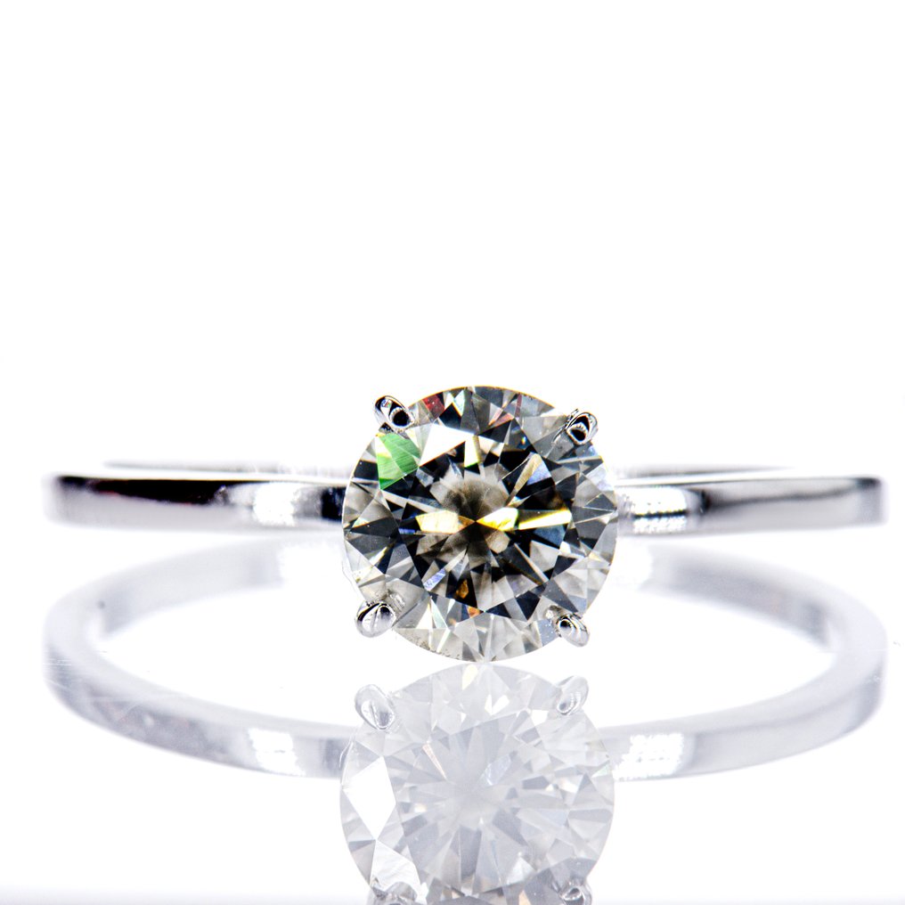 没有保留价 - 订婚戒指 - 14K包金 白金 - 1.01ct. tw. 钻石 (天然) #1.0