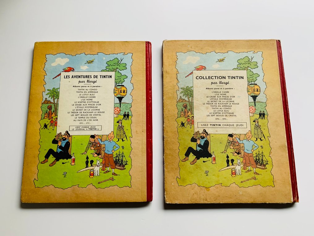 Tintin - L'Île Noire + Tintin au Congo - 2 Albums in various reissues - 1948/1950 #3.2