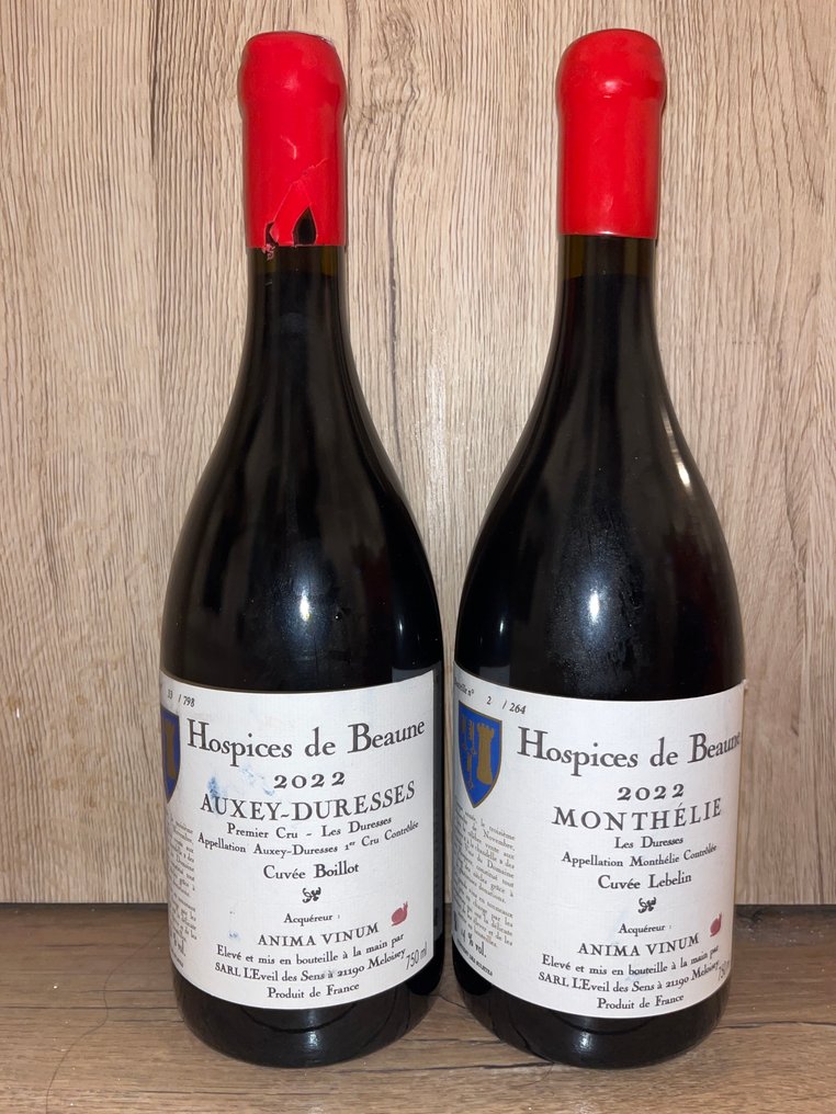 2022 Hospices de Beaune Auxey Duresses "Les Duresses Cuvée Boillot" & Monthelie "Les Duresses Cuvée - Bourgogne 1er Cru - 2 Flasker (0,75 L) #1.0