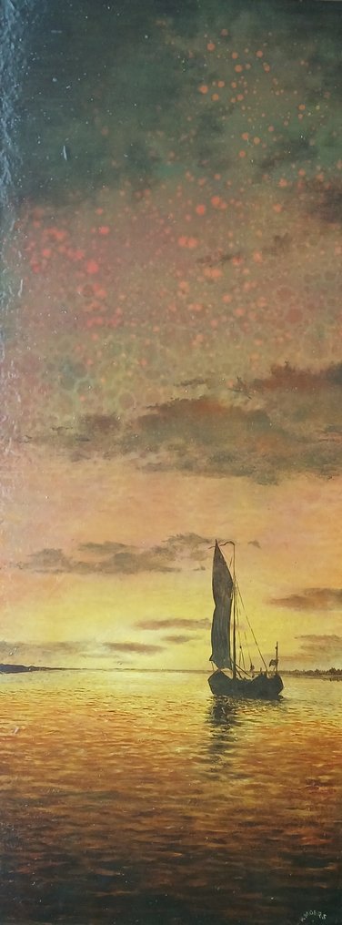 Karel Moers (1932-2016) - Zeilboot bij zonsondergang - hyperrealisme #3.2
