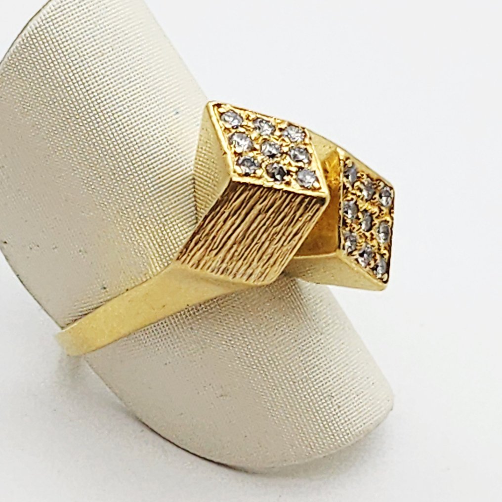 戒指 - 18K包金 黄金 - 0.63ct. tw. 钻石 (天然) #2.1