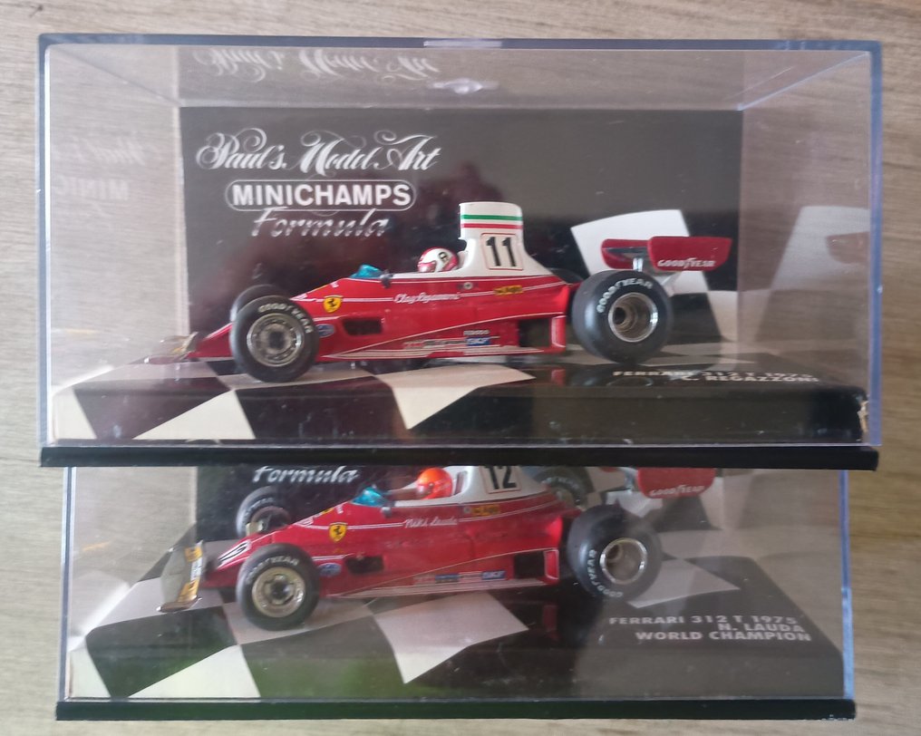 MiniChamps 1:43 - Model kit (2) - Ferrari F1 312 T - 1975 - Clay Regazzoni - Niki Lauda #2.1