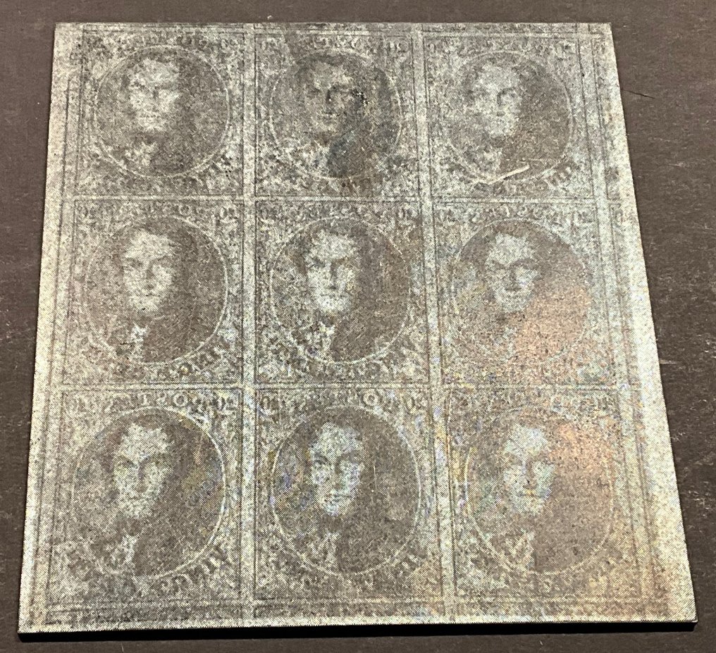 比利時 1849/1863 - Leopold I 发行：20分纪念章，9枚一组 - 砾石/压模图案 - OBP/COB 4/7/11/14 #1.0