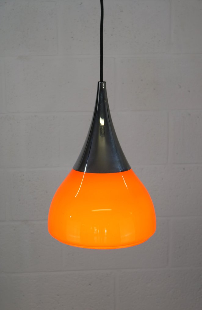 Limburg Glashütte - Lampada a sospensione - Vetro rosso e top in chrome. - Alluminio, Vetro #1.0